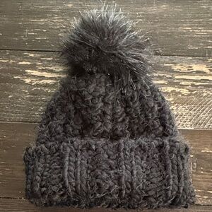 Cozy Black Knit Beanie with Pom Pom